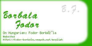 borbala fodor business card